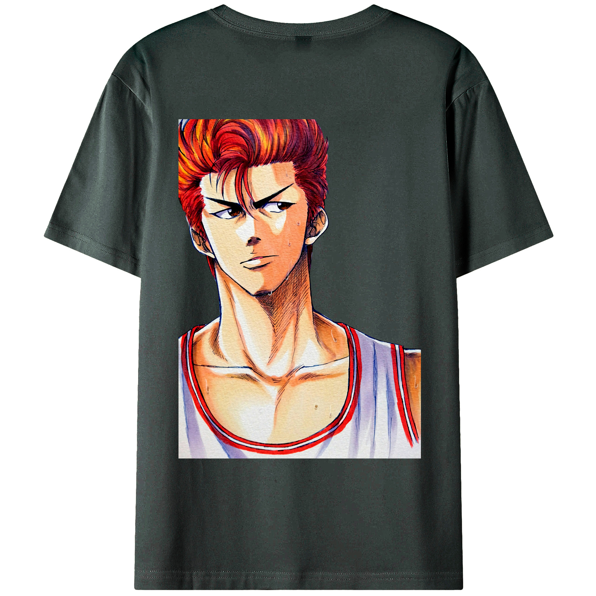 （画像用） SLAM DUNK／スラムダンク 綿100％ メンズ半袖Tシャツ（バックプリント） 通気性